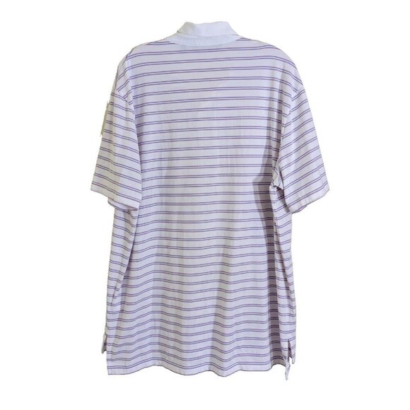 Ralph Lauren Polo Golf Shirt Mens Size XL White Pink Blue Striped Stretch Casual - Picture 2 of 5